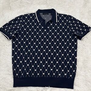 ❤️ Grayson 100% Wool Wolf Print Short Sleeve Sweater